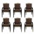 1980s Hollywood Regency Black Lacquer and Satin Dining Armchairs – Set of 8 For Sale