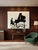 Large vintage signed decorative wall art featuring a striking black-and-white pianist silhouette at a grand piano, set...