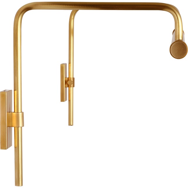 Metal Thomas O'Brien for Visual Comfort Signature Kidd 30" Frame Mount Picture Light in Hand-Rubbed Antique Brass For Sale - Image 7 of 13