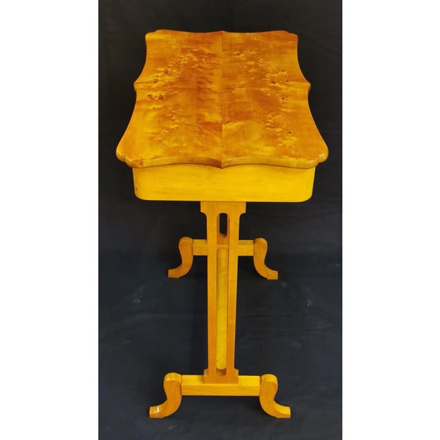 Wood Side Table with Biedermeier Style Drawer, 1890s For Sale - Image 7 of 9