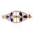 Vintage 14k Gold Emerald, Antique Cut Diamond and Cobalt Blue Enamel Bangle For Sale