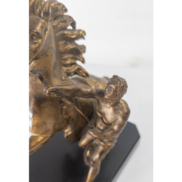 19th Century French Gilt Bronze of Rearing Marly Horse After Guillaume Coustou For Sale - Image 10 of 17
