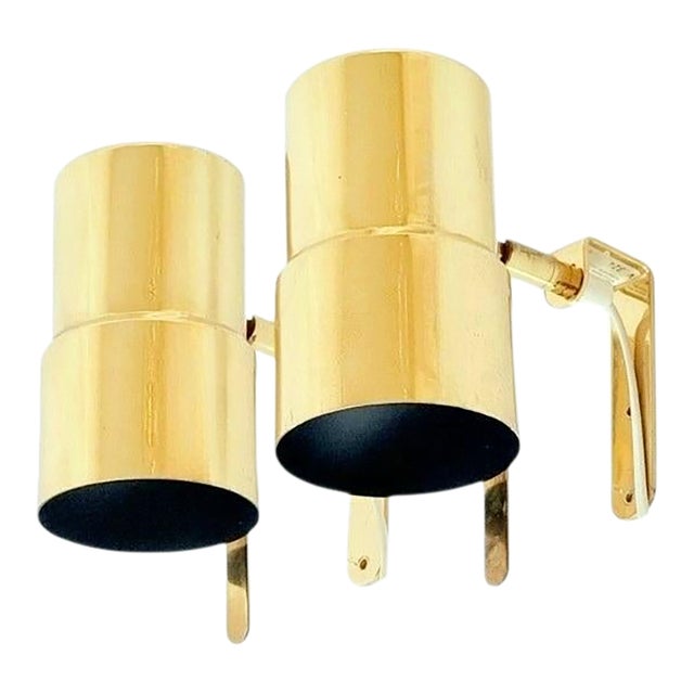1960s Scandinavian Hans-Agne Jakobsson Brass Wall Lights/Sconces - Model v-324 - a Pair For Sale