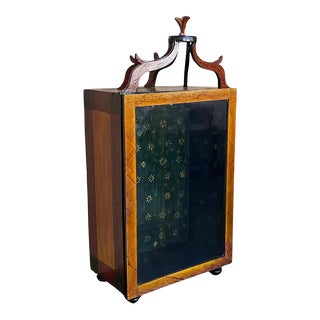 Fine 19th Century Italian Tabletop Walnut Vitrine With Glass Door For Sale