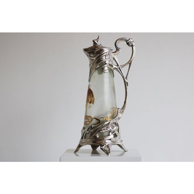 Gold Antique French Art Nouveau Decanter by J. Barian, 1900 For Sale - Image 8 of 13