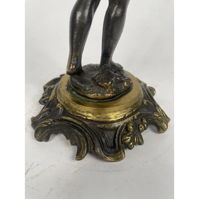 Gold French Antique Style Gilt Bronze Candelabra, 1950s For Sale - Image 8 of 9