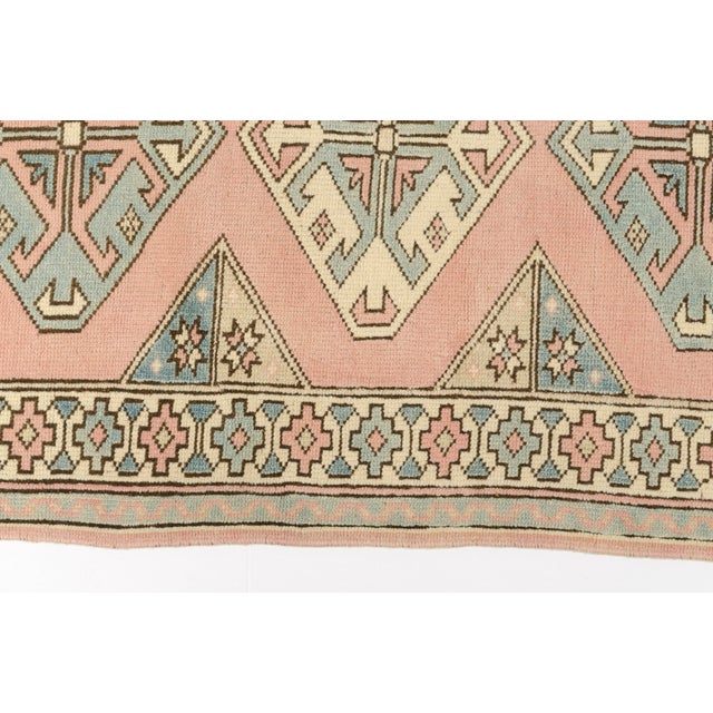 1950s Boho Chic Pastel Entryway Rug For Sale - Image 9 of 9