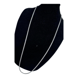 18k Gold Natural Diamond Tennis Necklace 41 Inch Rope Long White Opera Length