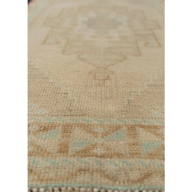 Turkish Turkish Mini Rug Oriental Hand Knotted Vintage Rug 1'10" x 3'3" #21046 For Sale - Image 3 of 8