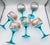 1980s Silent Pool Intricately Realised Copa Balloon Gin Glass Aqua 6pc Stem Goblets For Sale - Image 4 of 7