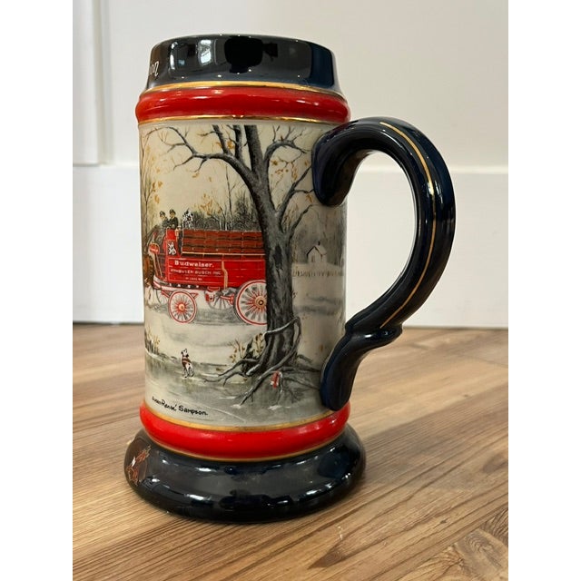 1990s Budweiser "An American Tradition" Holiday Beer Stein For Sale In New York - Image 6 of 8