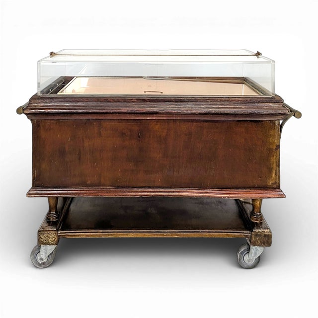 Wooden and Acrylic Glass Serving Trolley For Sale - Image 10 of 10