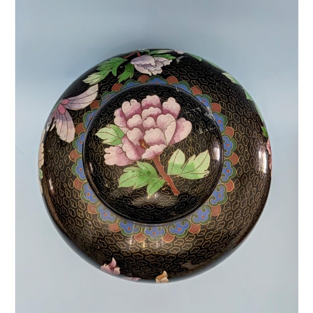 Chinoiserie Mid 20th Century Brass Cloisonné Ginger Jar Urn For Sale - Image 3 of 5