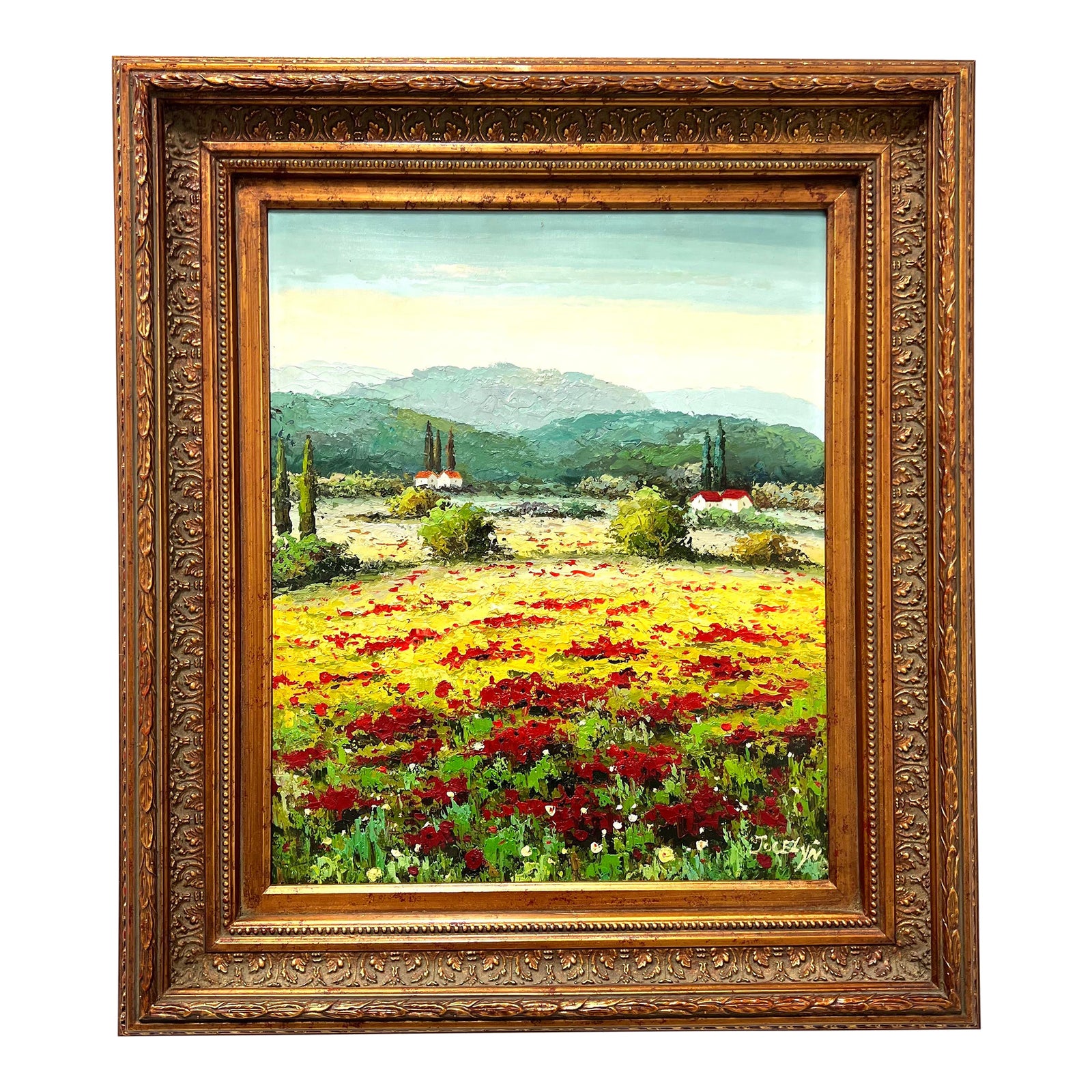 20th Century Original Oil on Canvas Painting - Italian Poppies ...