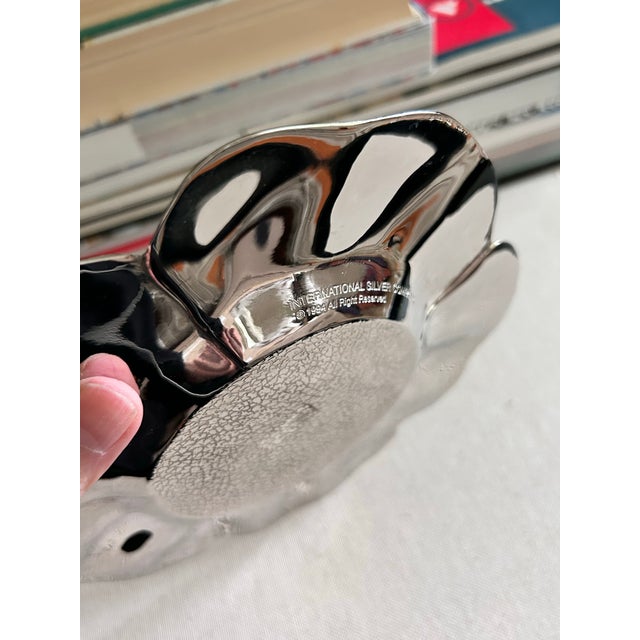 Vintage Silverplate Flower Catchall Dish For Sale - Image 9 of 11