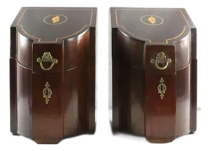 Pair of Mid 20th Century Inlaid Mahogany Knife Boxes