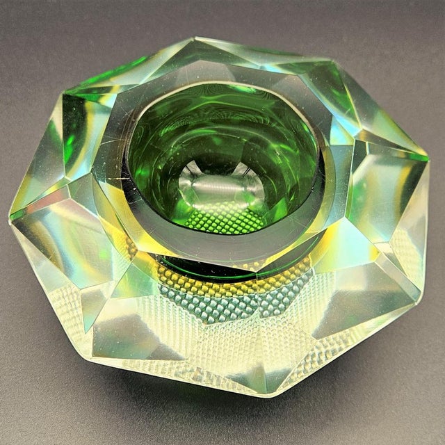 Prism Glass Ashtray from Mandruzzato Murano, 1950s, in Very Good conditions. Designed 1950 to 1959 I have official proof...