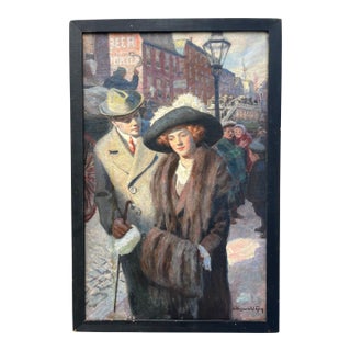 American Illustration Boston Genre Scene, Circa 1914 by Griswold Tyng. For Sale
