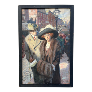 American Illustration Boston Genre Scene, Circa 1914 by Griswold Tyng.
