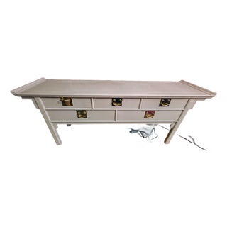 1970s Century Furniture Pagoda Chinoiserie Console Table For Sale