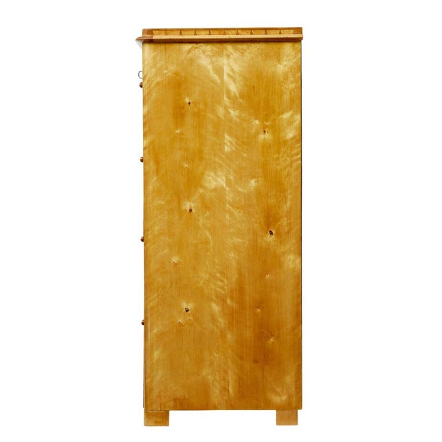 Traditional Antique Swedish Flame Birch Chest of Drawers, 1880 For Sale - Image 3 of 11