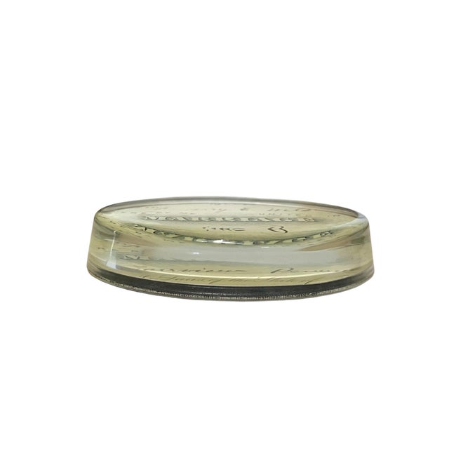 Traditional John Derian Oval Glass Marriage Paper Weight For Sale - Image 3 of 5