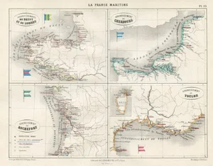 1865 French Maritime Provinces Original Engraved Map