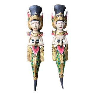 Vintage Balinese Wooden Garuda Figures, 1930, Set of 2 For Sale