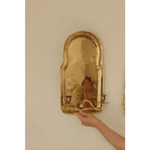 Gold Mid-Century Swedish Brass Sconces, Set of 2 For Sale - Image 8 of 13