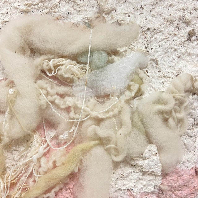 Vintage Handmade Paper Fiber Artwork Signed For Sale - Image 4 of 9