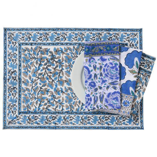 Anna Blue Placemats - a Pair For Sale - Image 4 of 6