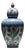 Handmade Ceramic Vizier Jar (30cm) Carved Relief Texture and Ottoman Red Tulips For Sale
