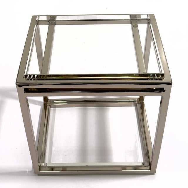 State St. Chrome & Glass End Table by ⁠Michael Amini for Aico For Sale In Miami - Image 6 of 9
