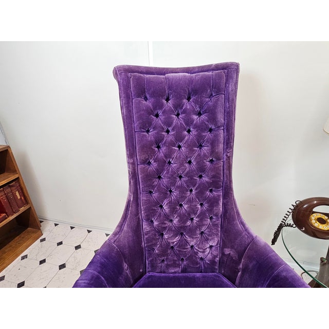 Hollywood Regency High Back Chair For Sale In Boston - Image 6 of 10