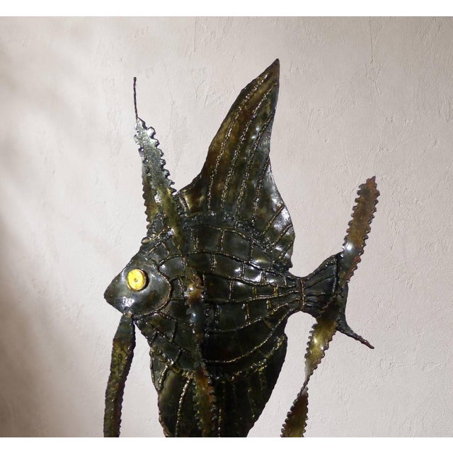 Large Brutalist Sculpture of an Angelfish, 1970, Welded Metal For Sale - Image 4 of 9