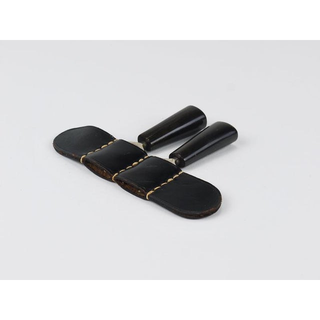 Brass Corn Cob Skewers with Leather Holders attributed to Carl Auböck, 1930s, Set of 2 For Sale - Image 9 of 12