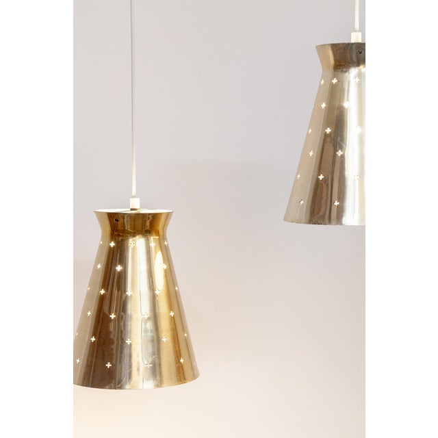 Mid-Century Modern Perforated Pendants from Hillebrand Leuchten, Germany, 1950s, Set of 2 For Sale - Image 3 of 12