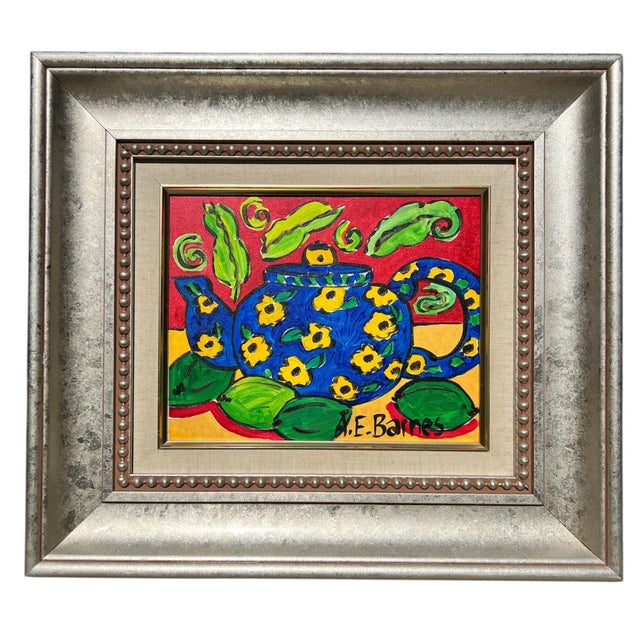 Wood Original a.e. Barnes Still Life, Signed & Framed For Sale - Image 7 of 8