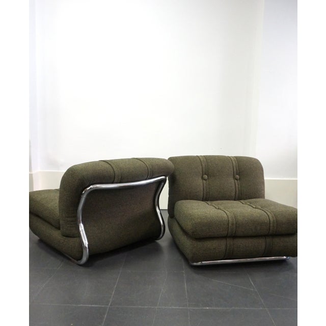 Metal Vintage Italian Lounge Chairs, 1970s, Set of 2 For Sale - Image 7 of 15
