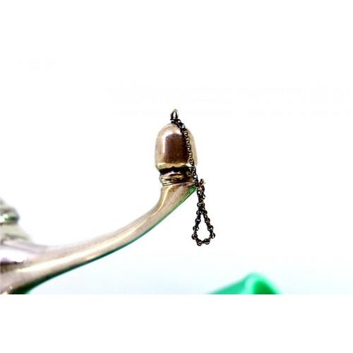 Metal Silver Table Lamp with Reliefs and Knob on the Lid For Sale - Image 7 of 9