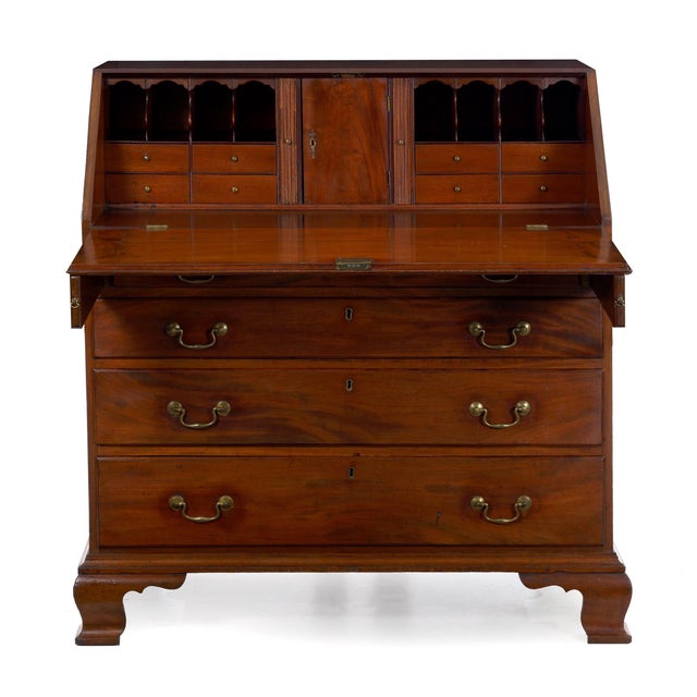 American Chippendale Mahogany Antique SlantFront Writing Desk Circa 1790 Chairish