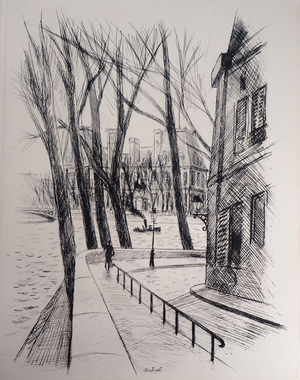 Robert Louis Antral, L’hotel De Ville, 1937, Original Etching
