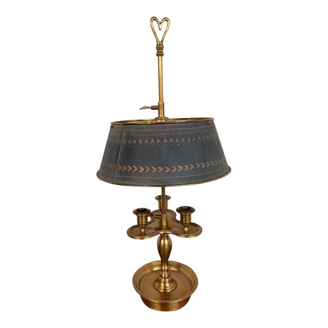 Late 20th Century French Empire-Style Brass Bouillotte Lamp For Sale