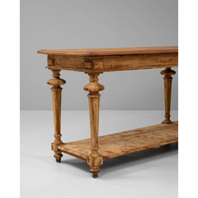 19th Century French Wooden Drapers Table For Sale - Image 4 of 18