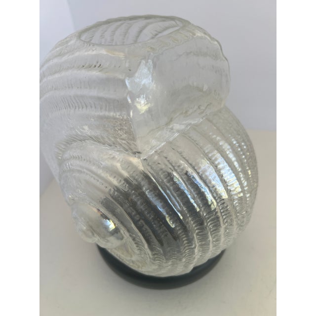 Large Vintage Nautilus Shell Glass Sculpture, 9" Hand Blown Art Glass For Sale - Image 15 of 18