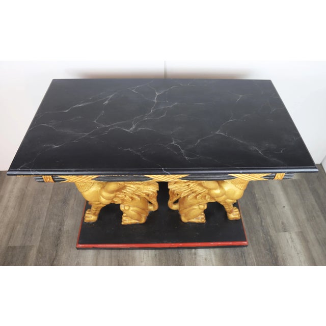 Vintage 19Century Carved Giltwood Console Table For Sale - Image 9 of 12