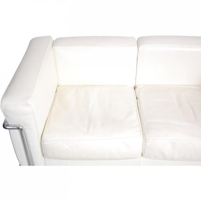 LC2 2-Seater Sofa in White Leather by Le Corbusier For Sale - Image 12 of 18