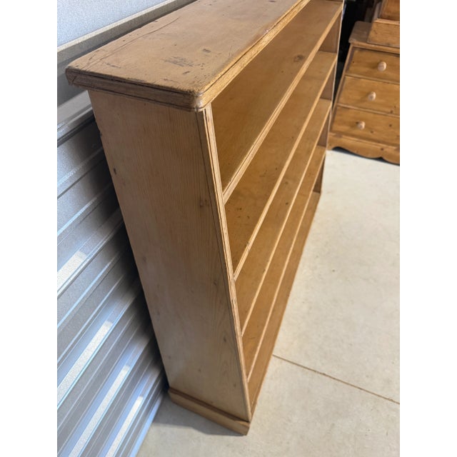 Brown Antique Pine Waterfall Bookcase From England For Sale - Image 8 of 18