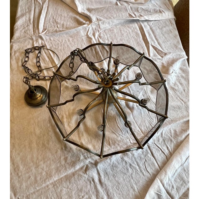 1970’s Glass and Chrome Chandelier For Sale In Rochester - Image 6 of 8