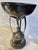 A very nice 1990’s English silverplate golf trophy with a golfer figure in the center under the cup. Three golf clubs are...